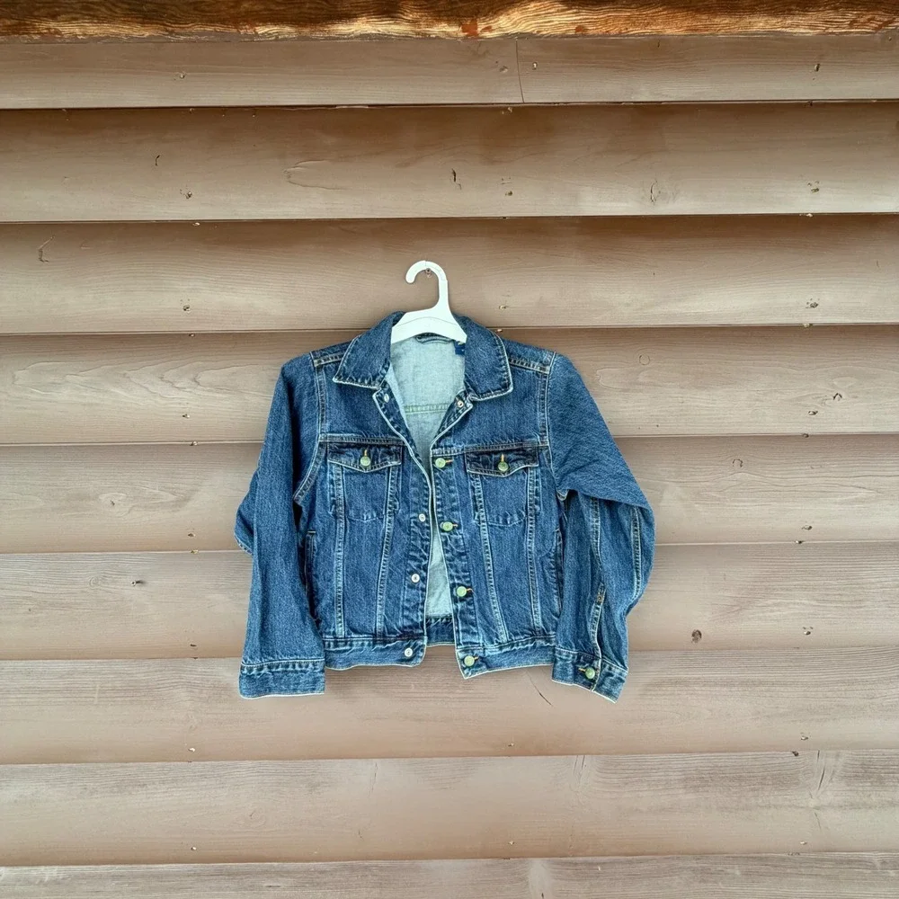 Vtg Oshkosh B'gosh Kids Denim Jacket Blue Kids Size 10 Classic Trucker Style